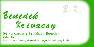 benedek krivacsy business card